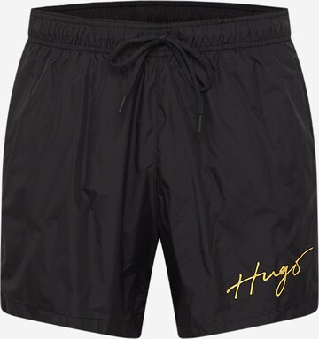 HUGO Plavecké šortky 'PAOL' – černá: přední strana
