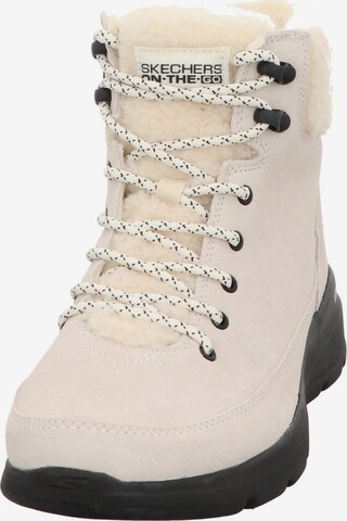 SKECHERS Lace-Up Ankle Boots 'Glacial Ultra Woodlands' in White: front