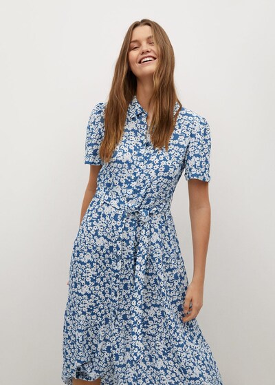 Mango Kleid Shirty In Himmelblau Weiss About You 