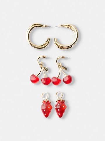 Boucles d'oreilles Bershka en or : devant