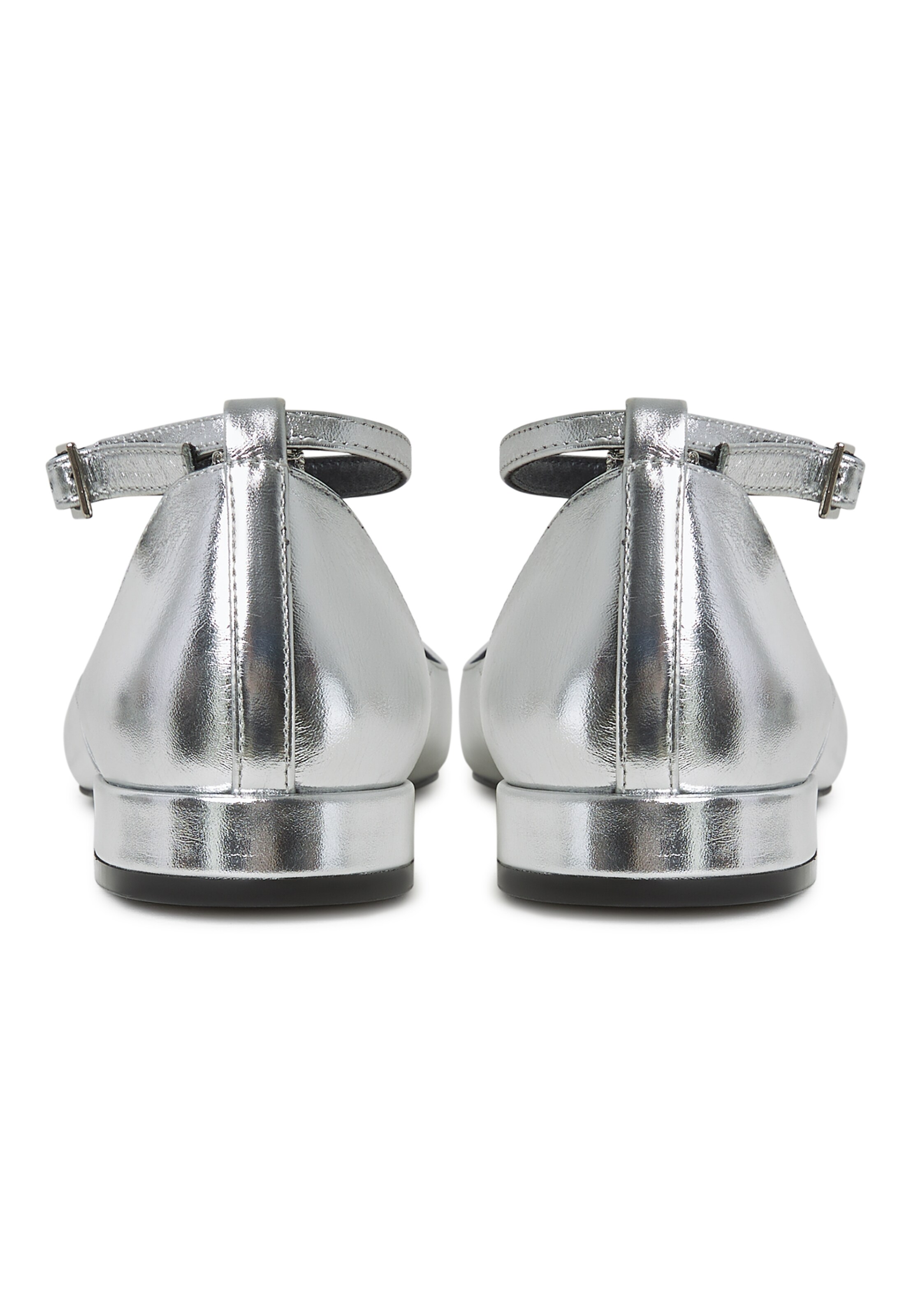 CESARE GASPARI Strap ballerina in Silver