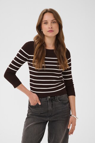 Pull-over Kaffe en marron : devant