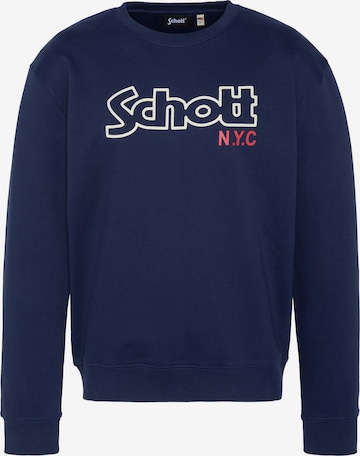 Sweat-shirt Schott NYC en bleu : devant