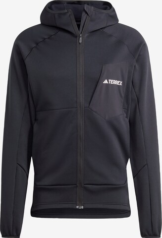 ADIDAS TERREX Athletic Fleece Jacket 'Xperior' in Black: front