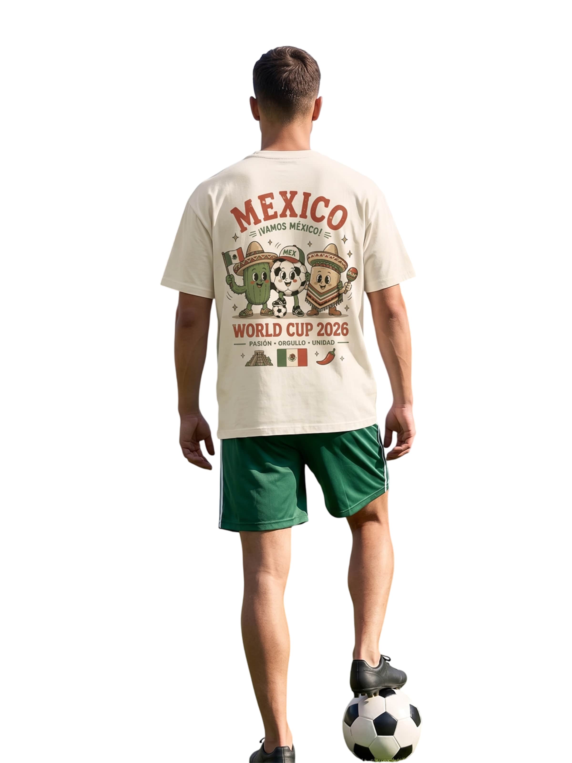 RoamLikeSummer Shirt 'Mexico WM26'‌‌‌‌‌‌‌ in Beige: Vorderseite