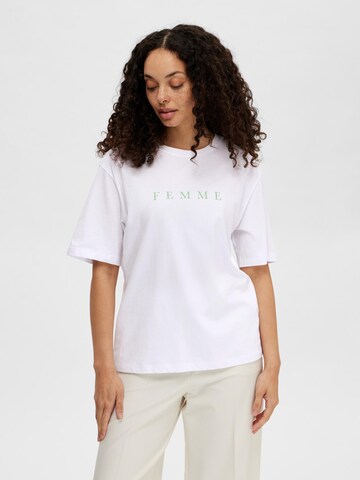 T-shirt 'VILJA' SELECTED FEMME en blanc : devant