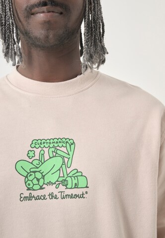 Cleptomanicx Sweatshirt 'Embrace Football' in Beige