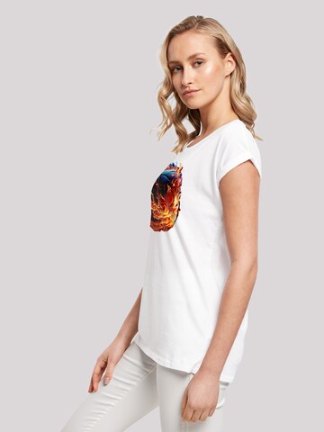 F4NT4STIC T-Shirt 'Basketball Sports Collection On FIRE' in Weiß