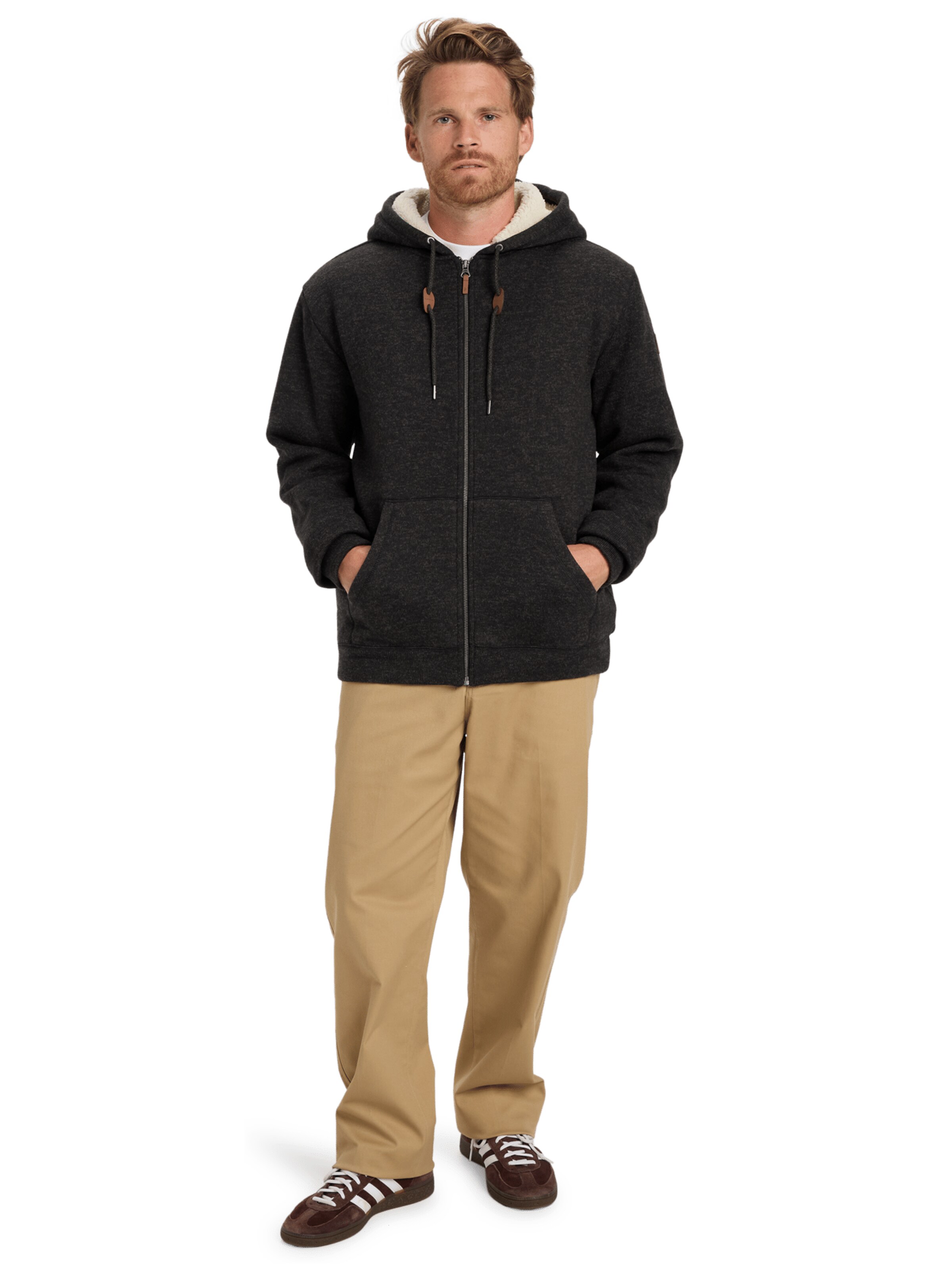 QUIKSILVER Zip-Up Hoodie in Black