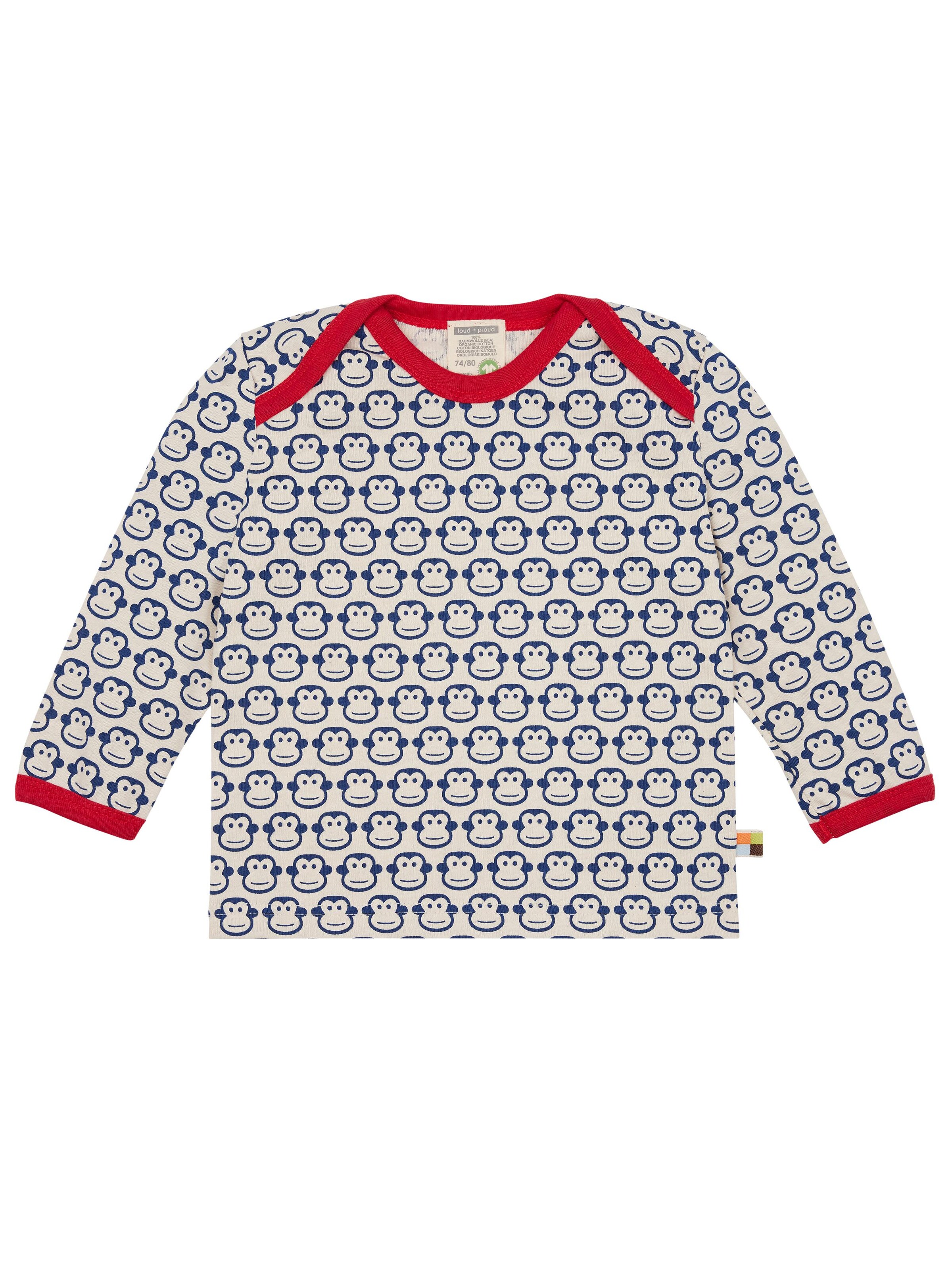 loud + proud Shirt 'Affen' in Blue: front