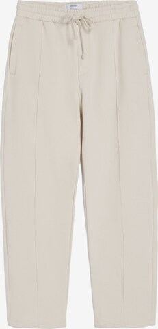 Loosefit Pantalon Bershka en blanc : devant