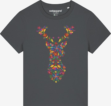 Watapparel Shirt ' Floral Deer ' in Grey: front