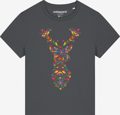 Watapparel T-Shirt ' Floral Deer ' in XXL in anthrazit / mischfarben, Produktansicht