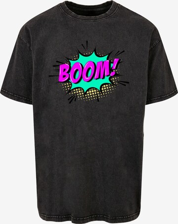 Merchcode Shirt 'BOOM Comic' in Zwart: voorkant