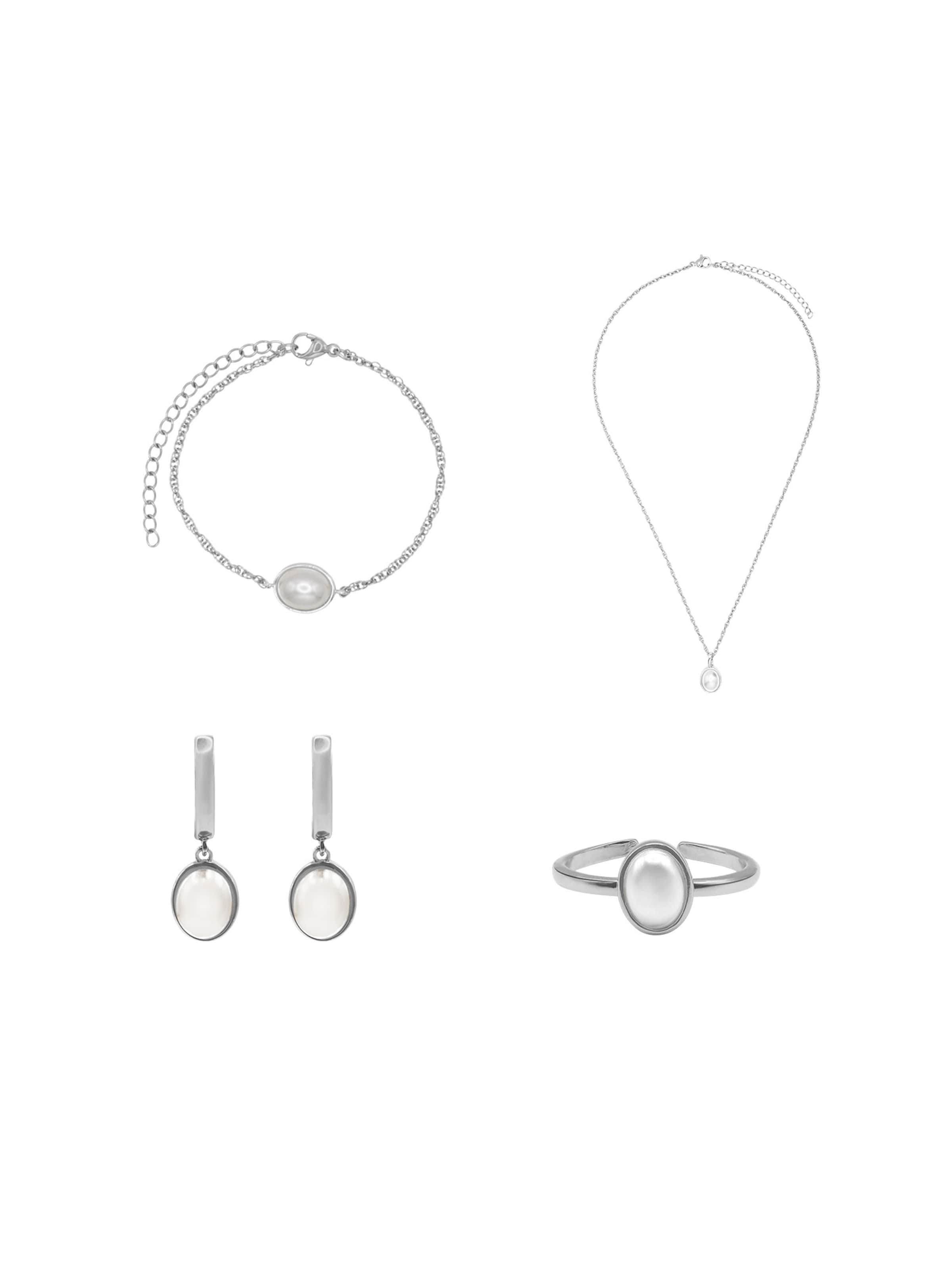 Heideman Jewelry set 'Perle' in Silver: front