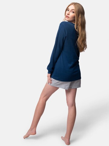 greenjama Schlafshirt 'Derby-Rib'‌‌‌‌ in Blau