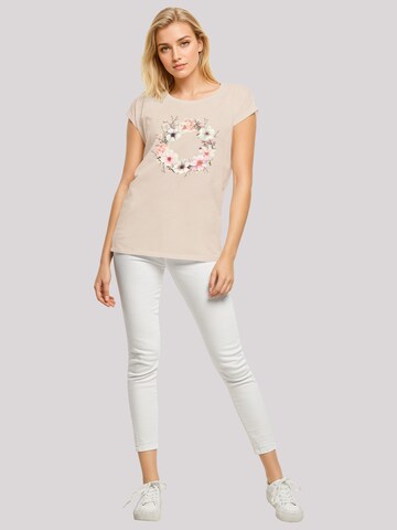 T-shirt 'Rosa Blumenkranz' F4NT4STIC en beige