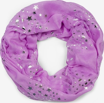 styleBREAKER Schlauchschal 'Loop Schal mit Metallic Sterne Print' in Lila: Vorderseite