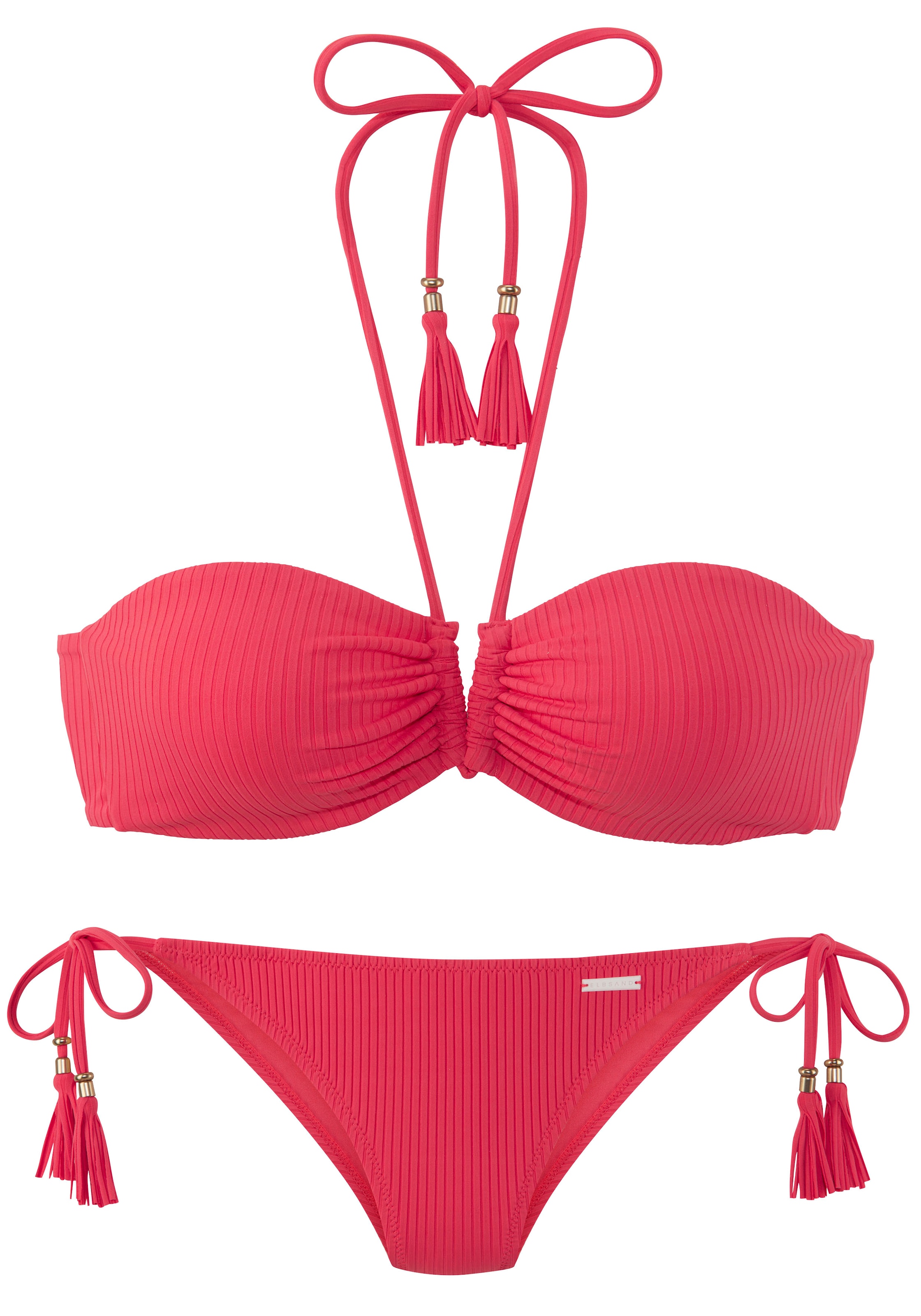 Elbsand Bandeau Bikini i rød: forside