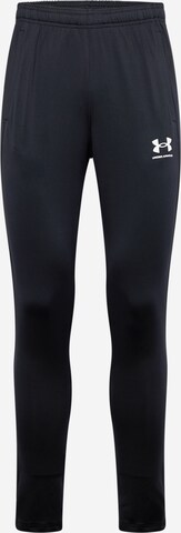 UNDER ARMOUR Slim fit Workout Pants 'Challenger' in Black: front