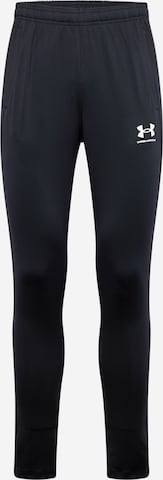 UNDER ARMOUR Slimfit Športne hlače 'Challenger' | črna barva: sprednja stran