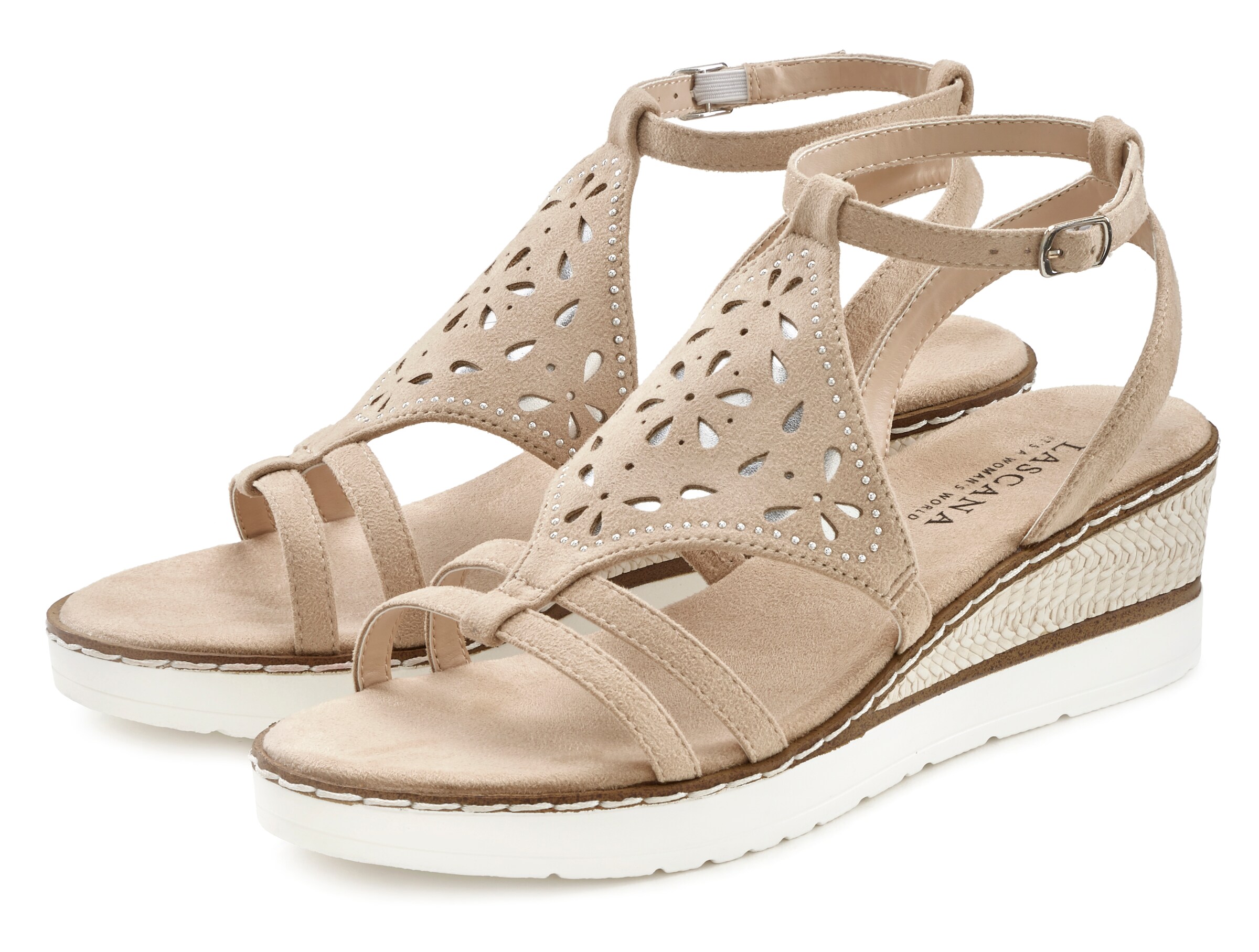 LASCANA Босоножки в Бежевый