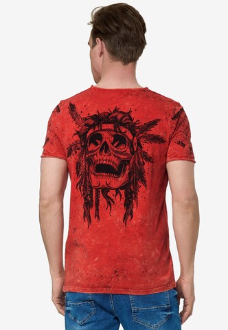 Rusty Neal T-Shirt mit verwaschenem Print in Rot