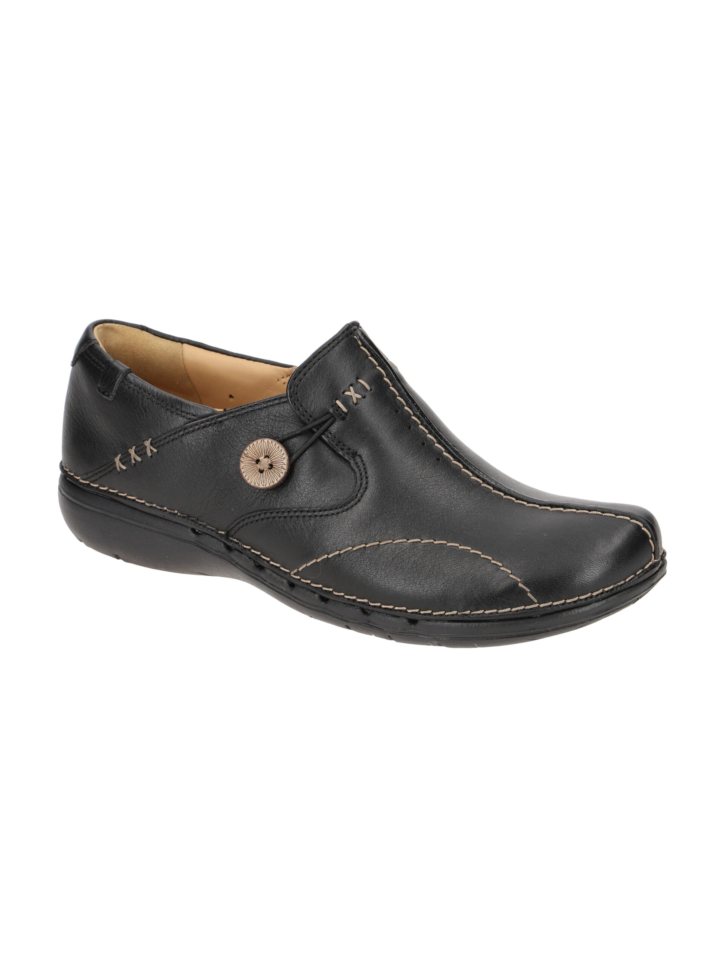 CLARKS Slipper 'Un Loop'‌‌‌‌‌‌‌‌‌‌ in Schwarz: Vorderseite