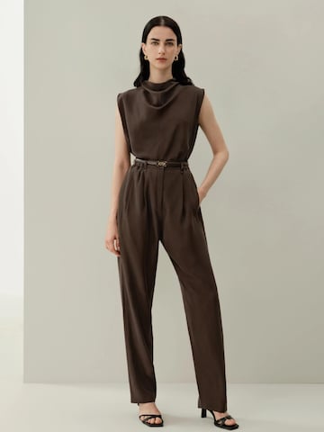 Lilysilk Blouse 'Ärmelloses Top aus leichter Seide-Habotai' in Bruin