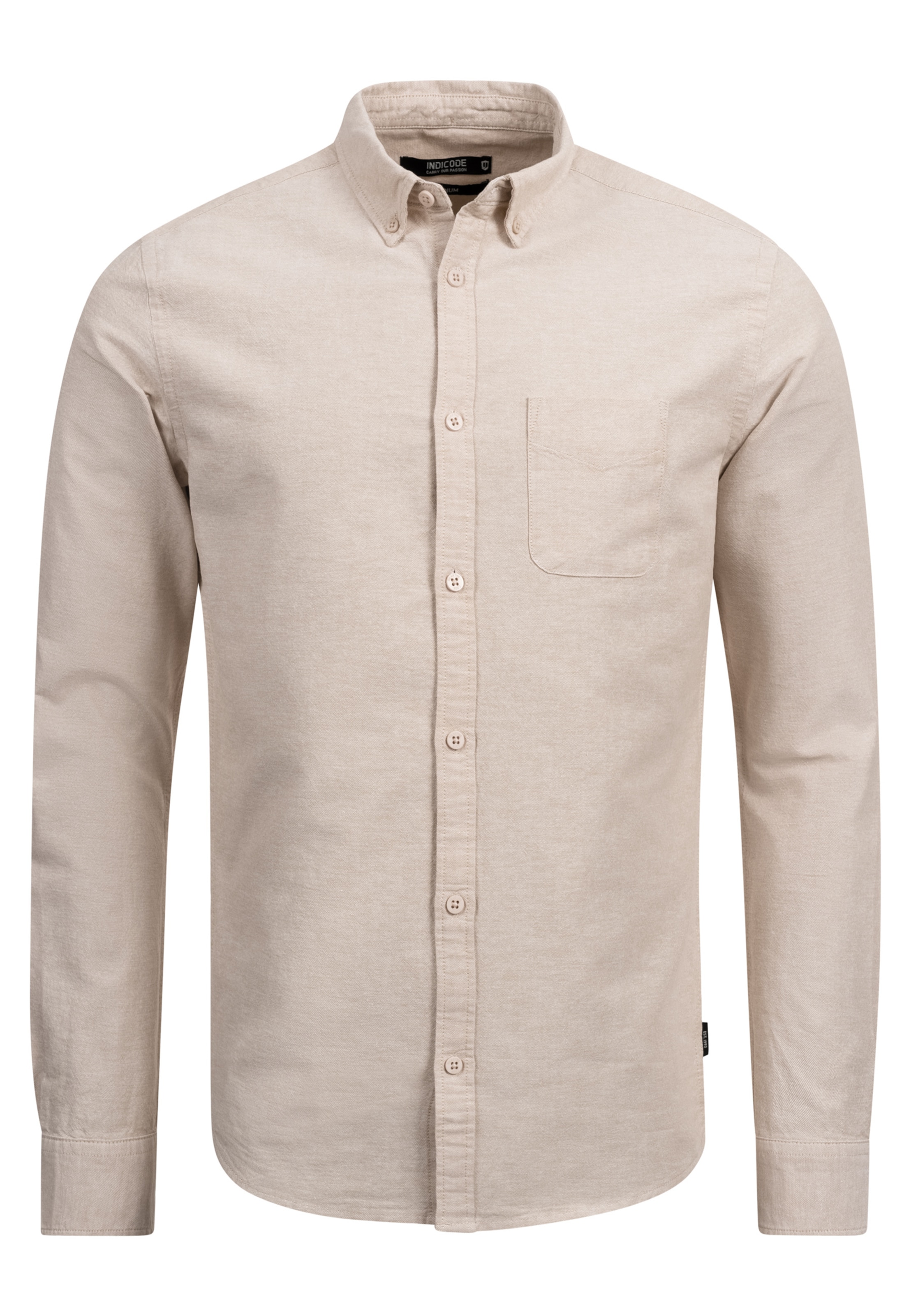 INDICODE JEANS Businesshemd 'Kepner' in Beige: Vorderseite
