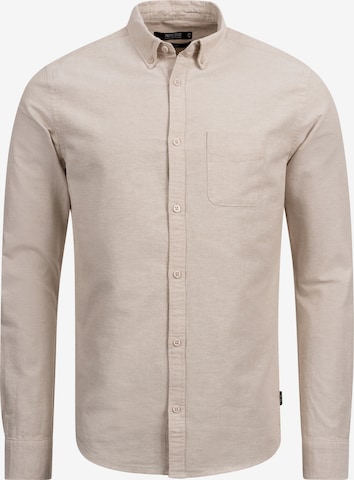 INDICODE JEANS Regular fit Zakelijk overhemd 'Kepner' in Beige: voorkant