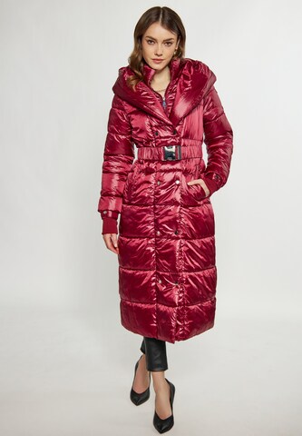 Palton de iarnă de la faina pe roșu: față