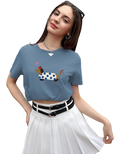 GORHEY Shirt 'Women's Summer Casual Print Shirt, Short-Sleeve Loose Fit' in XL/Regular in Blue, Item view
