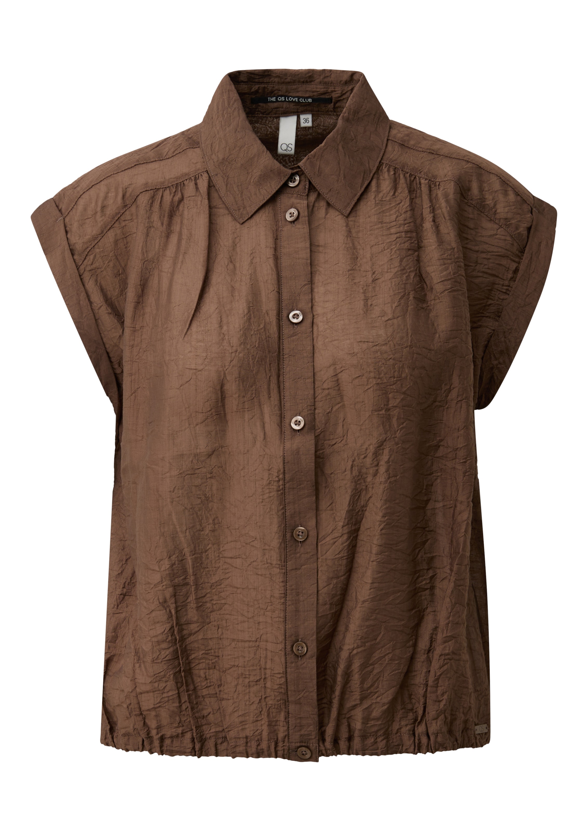 QS Blouse in Brown: front