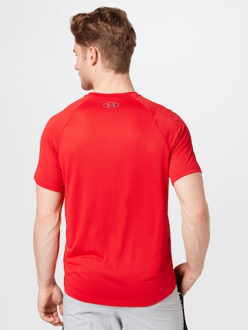 UNDER ARMOUR Klasický střih Funkční tričko 'Tech 2.0' – červená