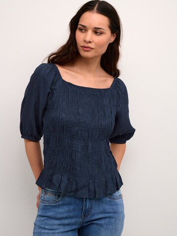 Cream Blouse 'Almas' in Blue: front