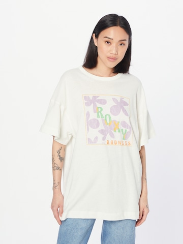 T-shirt oversize 'SWEET FLOWERS' ROXY en blanc : devant