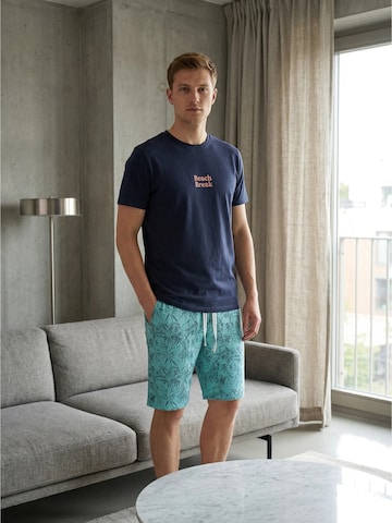Phil & Co. Berlin Pyjama kurz‌‌‌‌‌‌‌‌‌ in Blau: Vorderseite