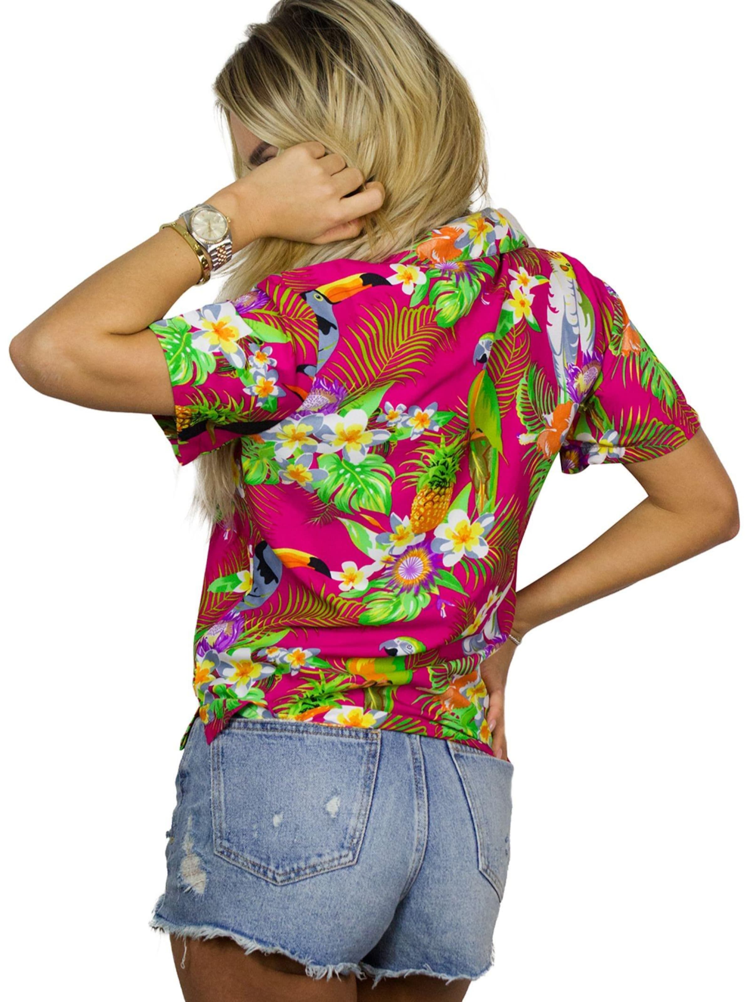 King Kameha Bluse 'Parrot Cockatoo'‌‌‌‌‌‌‌‌‌ in Pink
