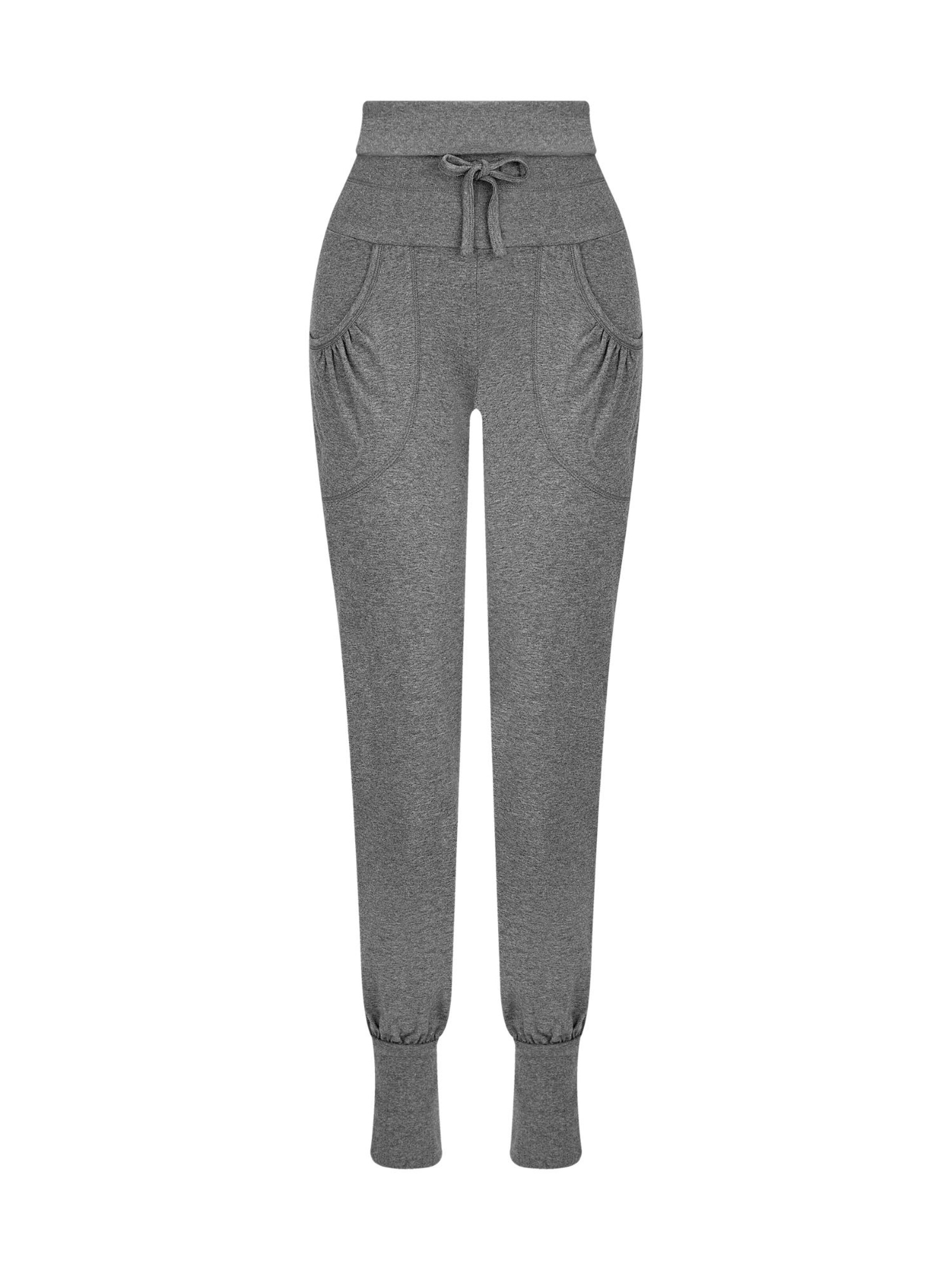 Leela COTTON Loose fit Pants 'Damen Bio-Baumwoll Yoga Pants' in Grey: front