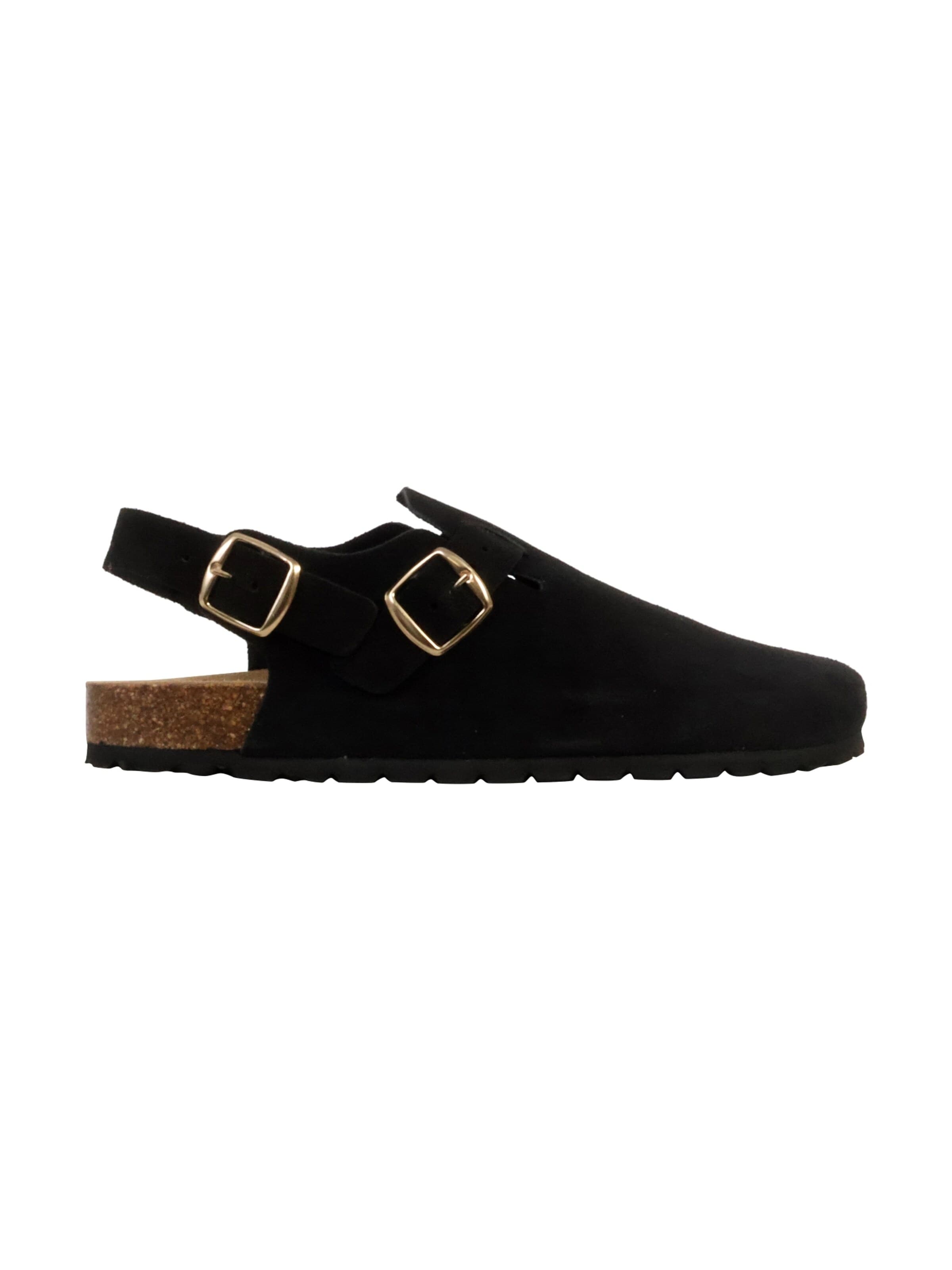 The Divine Factory Pantolette 'Leder-Pantoletten Boreal BS'‌‌ in Schwarz: Vorderseite