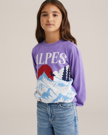 WE Fashion Trui in Lila: voorkant