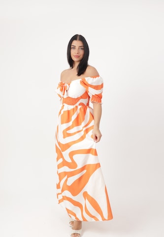 Elara Dress in Orange