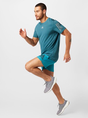 ADIDAS PERFORMANCE Performance Shirt 'Own The Run Heather' in Blue