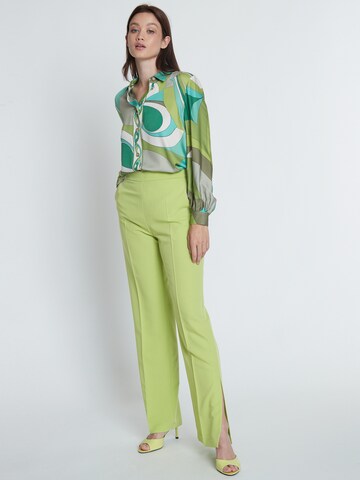 Ana Alcazar Regular Trousers with creases ' Ribora ' in Green