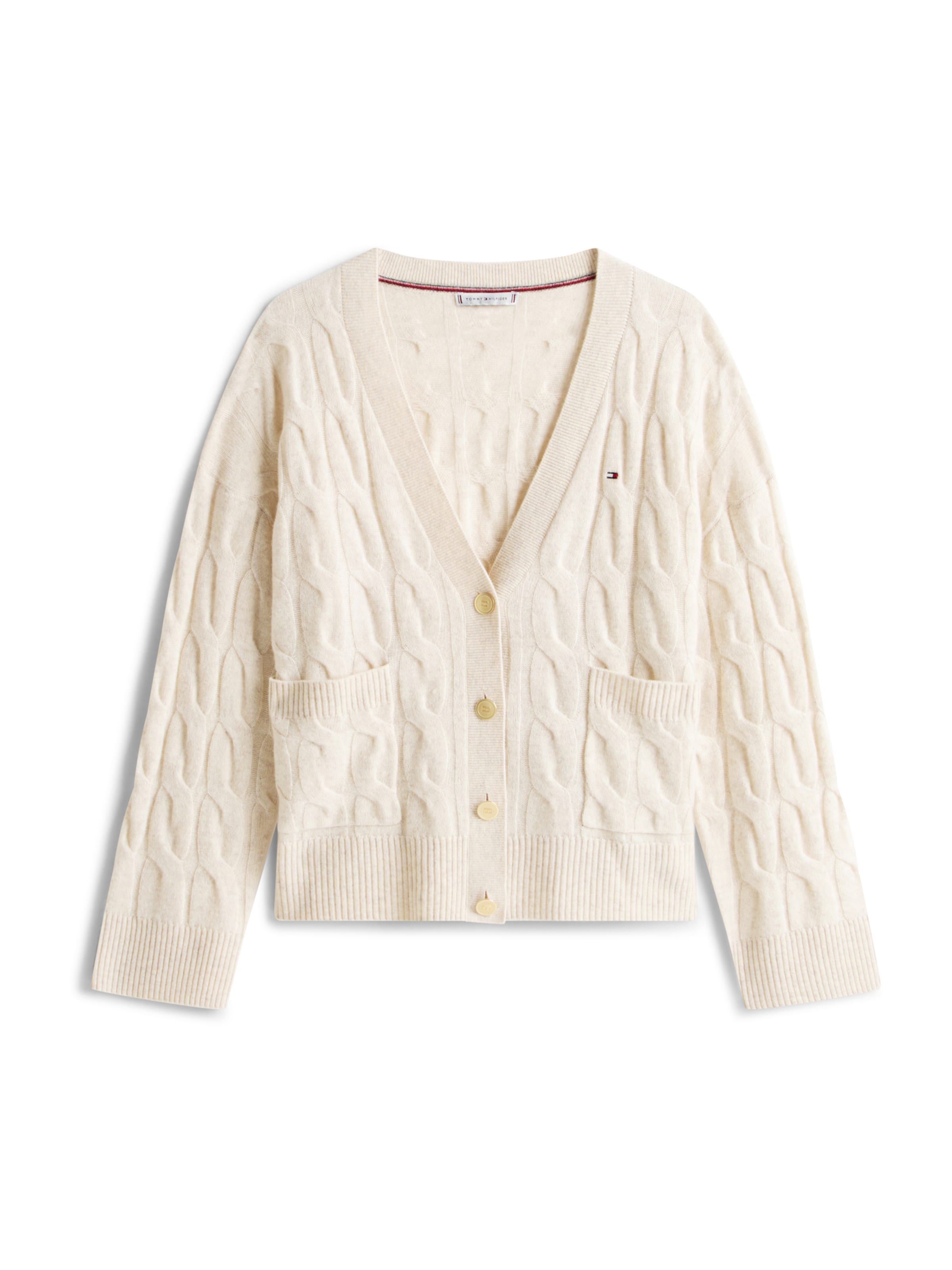 TOMMY HILFIGER Knit cardigan in Beige: front