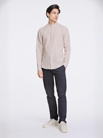 Lindbergh Slim fit Button Up Shirt in Beige