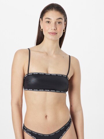 juoda Calvin Klein Swimwear Bandeau Bikinio viršutinė dalis: priekis