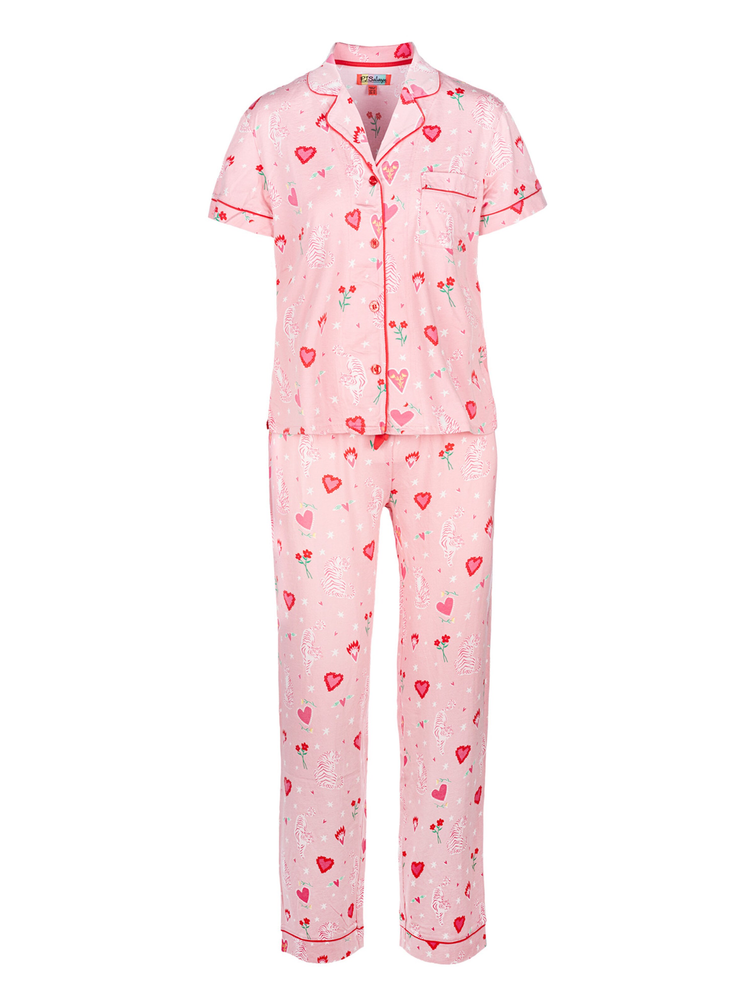 PJ Salvage Pyjama 'Whimsy' in Roze: voorkant