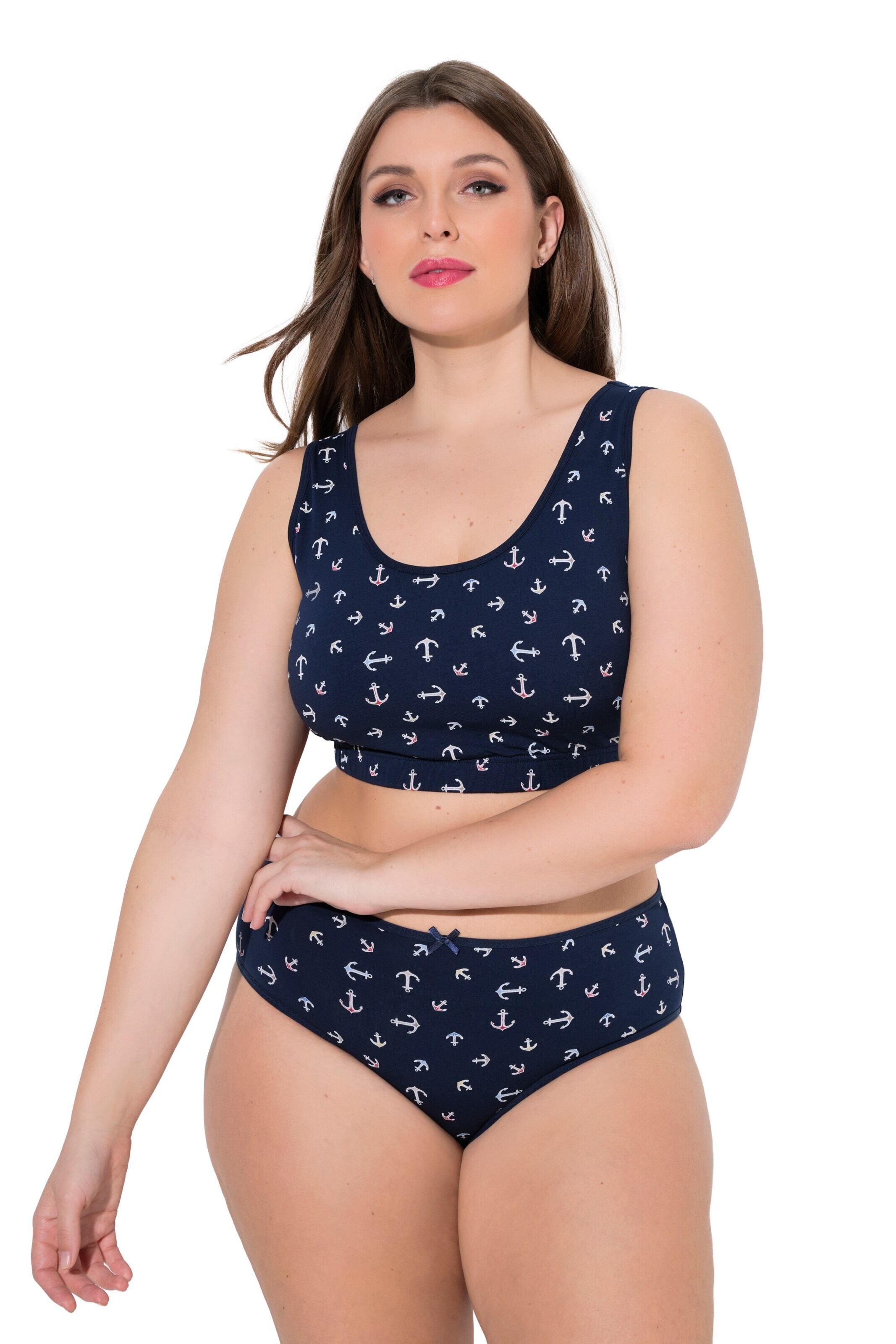 Ulla Popken T-shirt BH in Blauw: voorkant